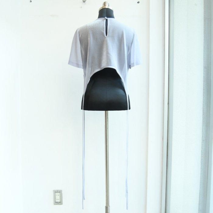 Mamekurogouchi Lamé Jersey Cropped トップス Lame Jersey Cropped Sheer Top