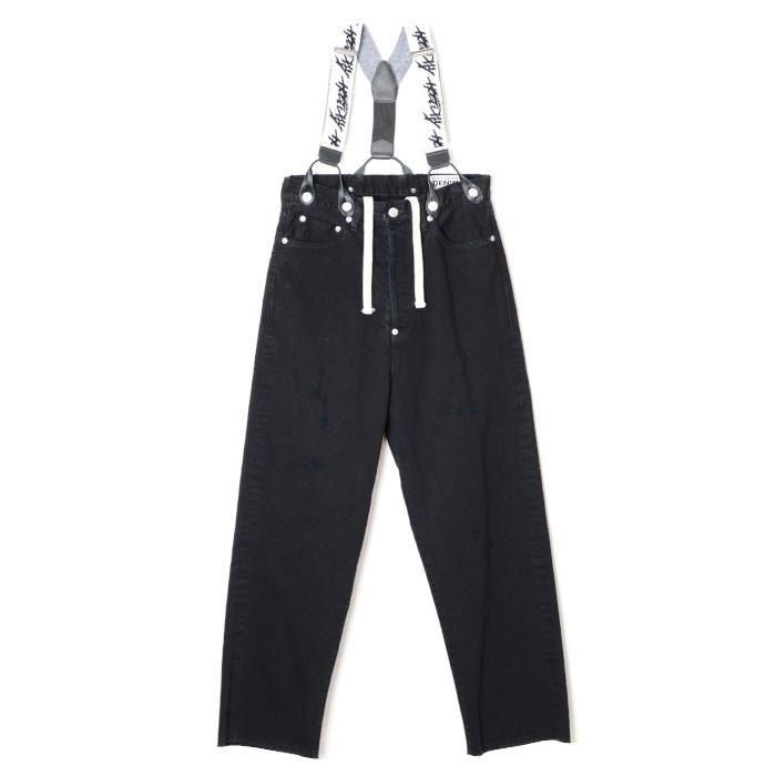 HOLIDAY DAMAGE DENIM SUSPENDER PANTS（BLACK）25202000