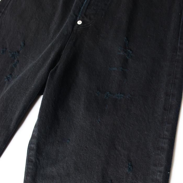 パンツ 00s JURY BLACK damage denim HOLIDAY DAMAGE DENIM SUSPENDER PANTS（BLACK）25202000