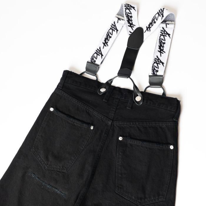 HOLIDAY DAMAGE DENIM SUSPENDER PANTS（BLACK）25202000