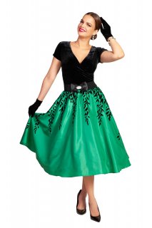 Grace & Glam Anci Green Satin Skirt
