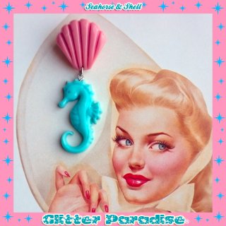 Glitter Paradise  Seahorse Shell Pink Blue ֥