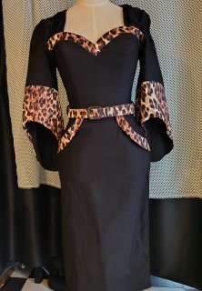 Leopard print sleeves DRESS
