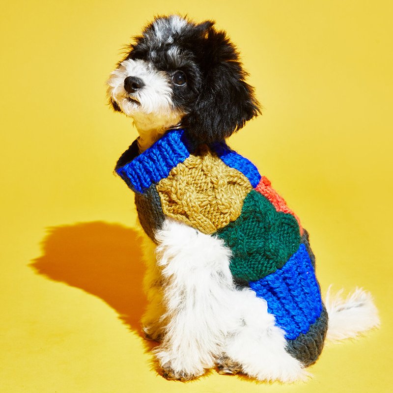 Patchwork Sweater, Multi (パッチワーク・セーター, マルチ) - お洒落で可愛いペット用品・輸入雑貨のお店 Tiny Paw  (タイニー ポウ)