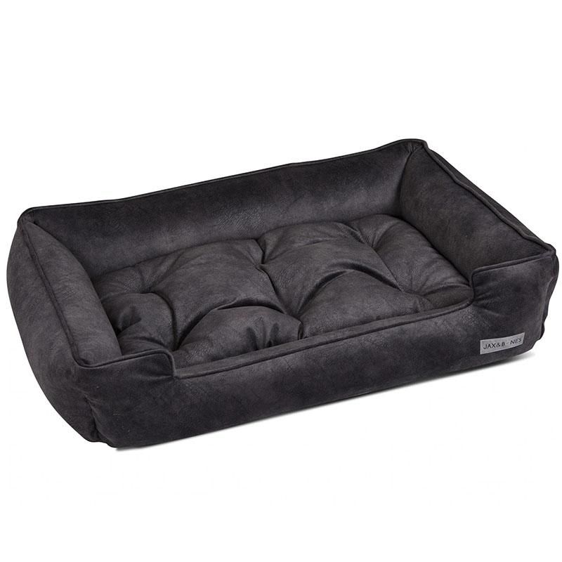 WILLARD CHARCOAL PREMIUM FAUX SUEDE SLEEPER DOG BED (ウィラード