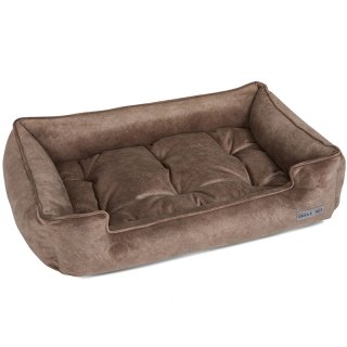 WILLARD TAN PREMIUM FAUX SUEDE SLEEPER DOG BED (ウィラード・タン・プレミアム・スエード・スリーパー・ベッド)