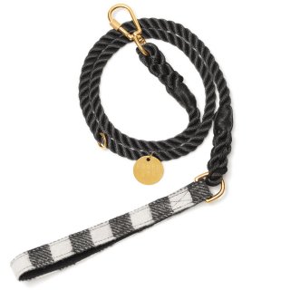 Black and White Plaid Rope Dog Leash (֥åɡۥ磻ȡץåɡסɥå꡼)