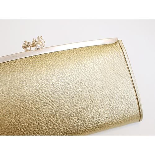 ［新品 未使用］sakurayama りすとどんぐりの長財布 りすとどんぐりの長財布 ゴールド - SAKURAYAMA OnlineShop