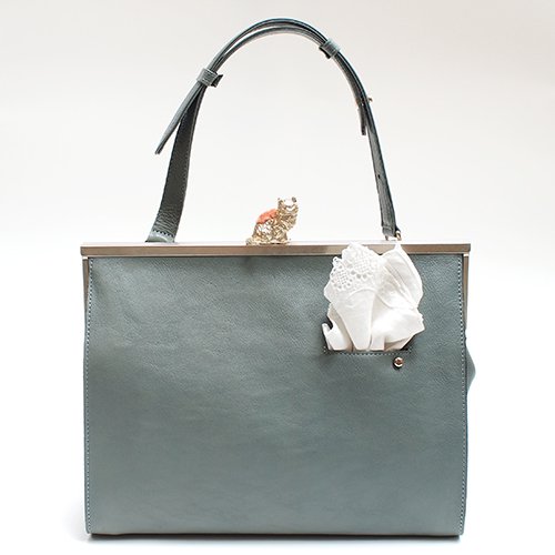 猫のピンクッションbag(L)ハンカチーフ ブルー - SAKURAYAMA OnlineShop
