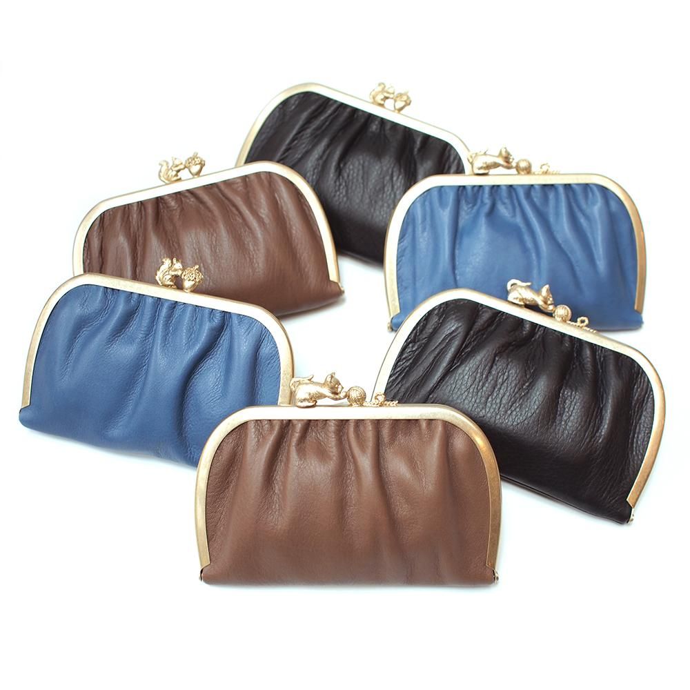 【新品未使用】SAKURAYAMA りすのガマグチ りすとどんぐりのがまぐち 牛革ブラウン - SAKURAYAMA OnlineShop