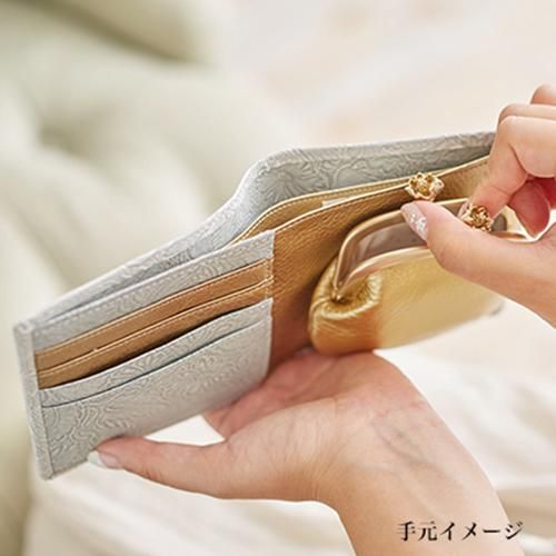 SAKURAYAMA（サクラヤマ） ドロップ折財布 ピンク ヤギ皮製