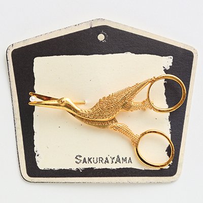 つるのハサミのブローチ ゴールド - SAKURAYAMA OnlineShop