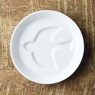 浮き絵豆皿（幸せ千鳥）