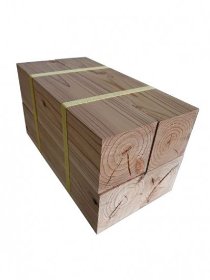 杉ブロック 立方体 厚み90mm×幅90mm×長さ300mm 4個セット - DIY・木材