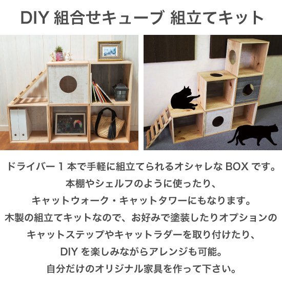 DIY組合せキューブ D （組立キット） キャットタワー キャットウォーク