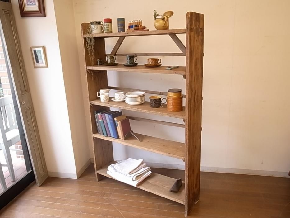 管335☆イギリス製☆アンティーク☆ストリップパイン☆ブックシェルフ