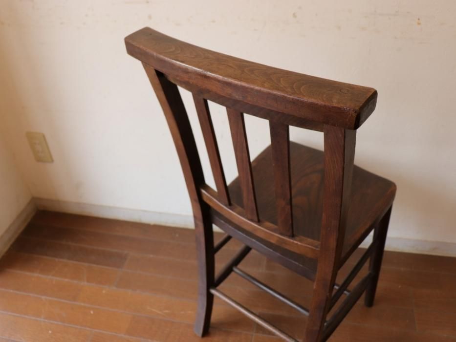 アンティーク チャーチチェア（ダークブラウン）～【パインフラット