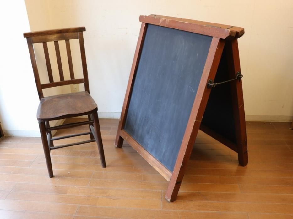 ヴィンテージ黒板 ビンテージ ショップ立て看板（黒板）～【パインフラットアンティーク