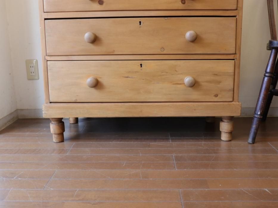 アンティークパイン 4段チェスト~【パインフラットアンティーク】