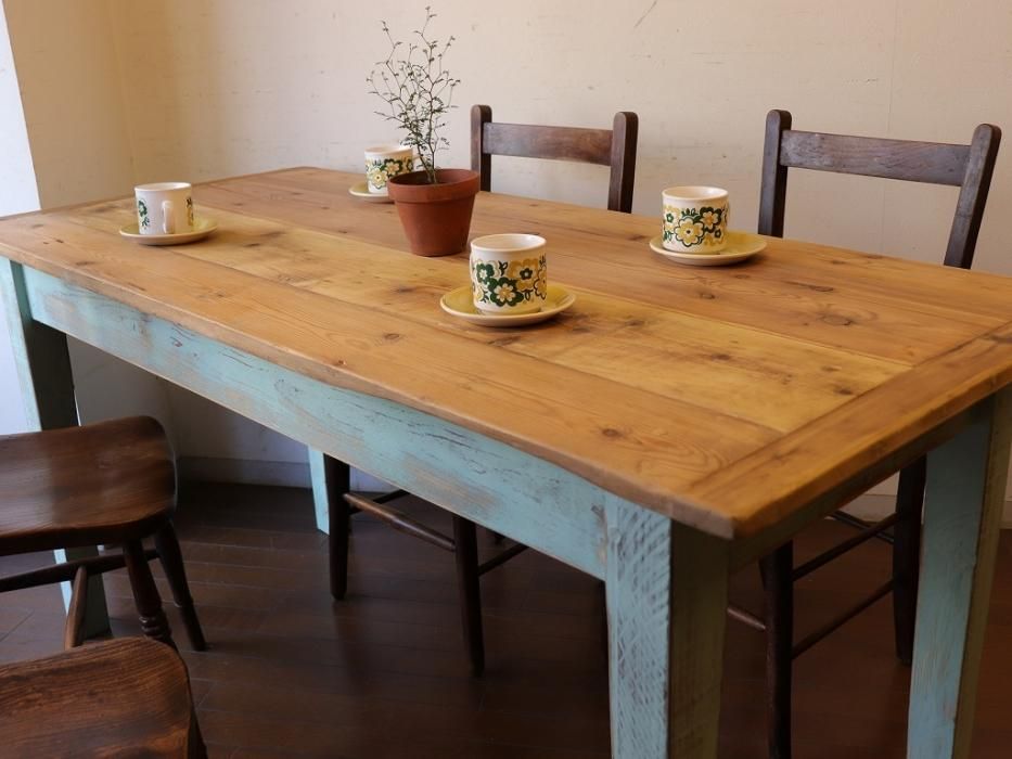 リビングテーブル　パイン材　ビンテージ　アンティーク アンティークパイン W157テーブル～【パインフラットアンティーク】