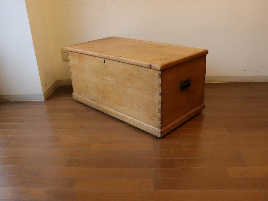 アンティークパイン W93ブランケットボックス～【パインフラット