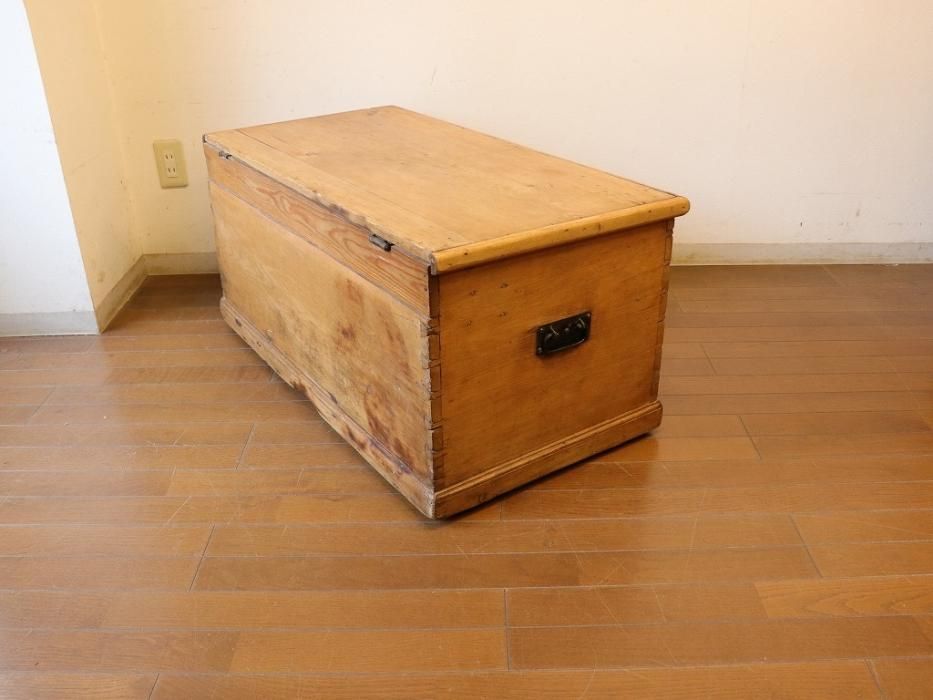 アンティークパイン W93ブランケットボックス～【パインフラット