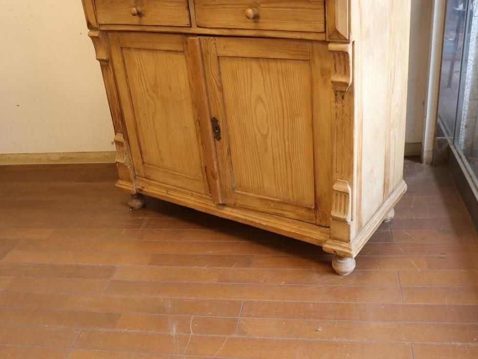 ガラスキャビネット　パイン　ハーベスト キャビネット オリジナルパイン家具