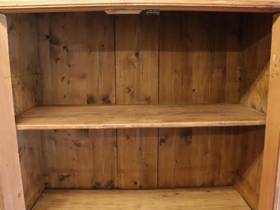 アンティークパイン H190ガラスキャビネット～【パインフラット