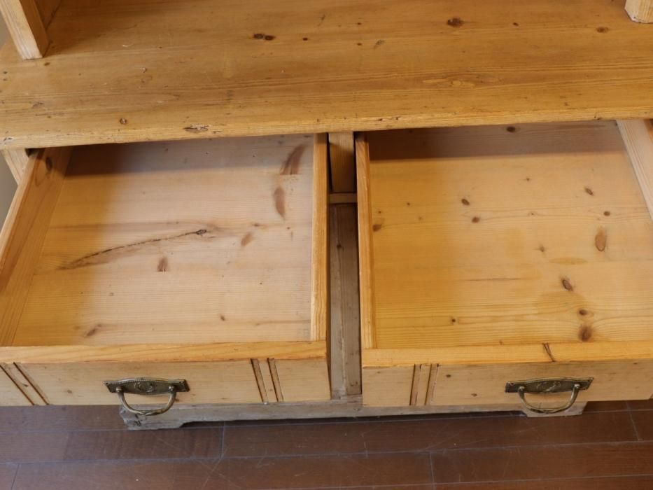 アンティークパイン H195ガラスキャビネット～【パインフラット