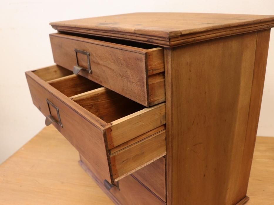 アンティークパイン 4dr卓上チェスト～【パインフラット