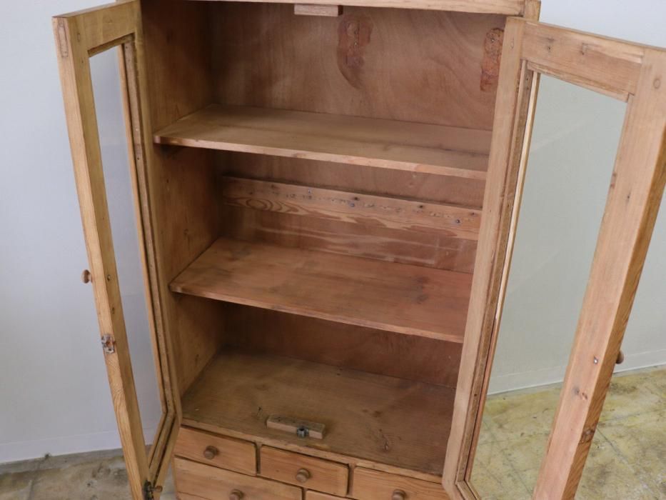 ビンテージ  小ぶりのキャビネット アンティークパイン H158小ぶりキャビネット～【パインフラット