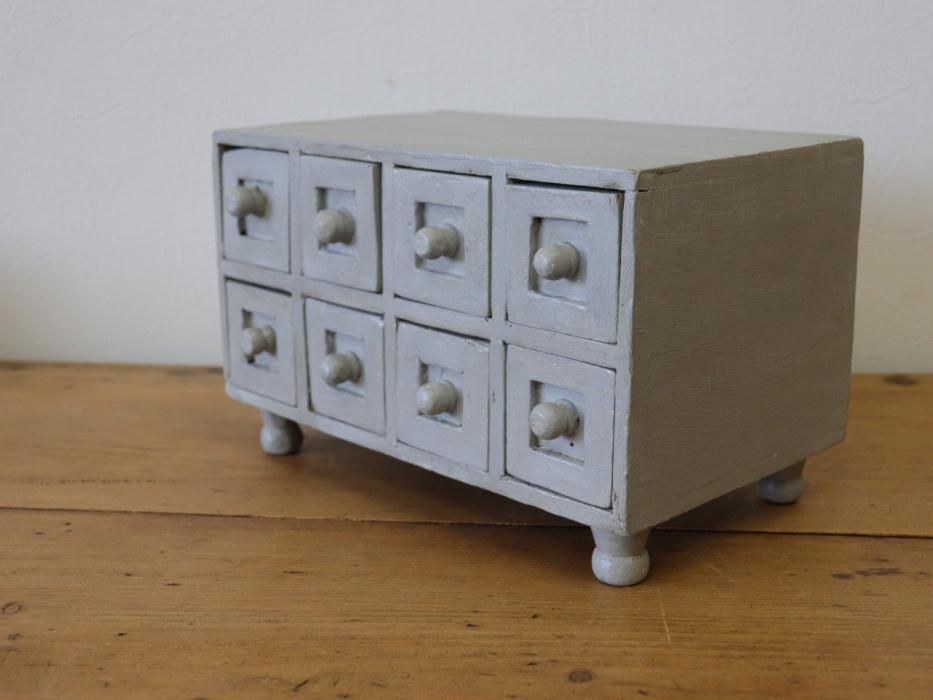 アンティーク卓上チェスト 8dr小さな卓上チェスト～【パインフラットアンティーク】