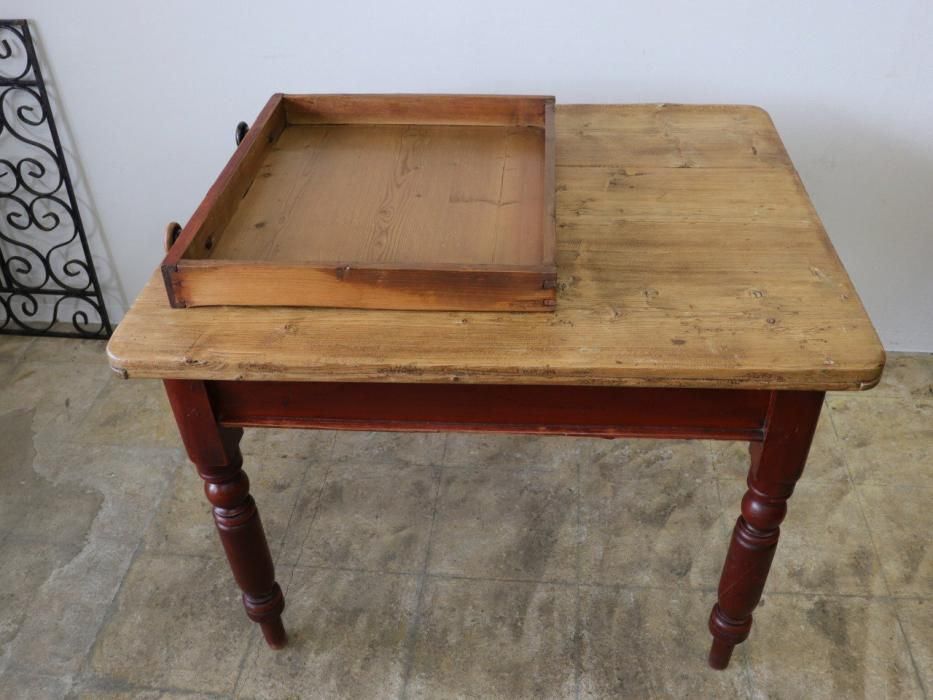 アンティークパイン W98正方形に近いテーブル～【パインフラット