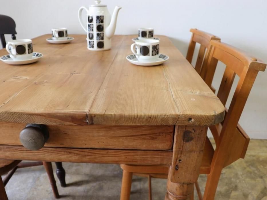 アンティークパイン W124テーブル～【パインフラットアンティーク】