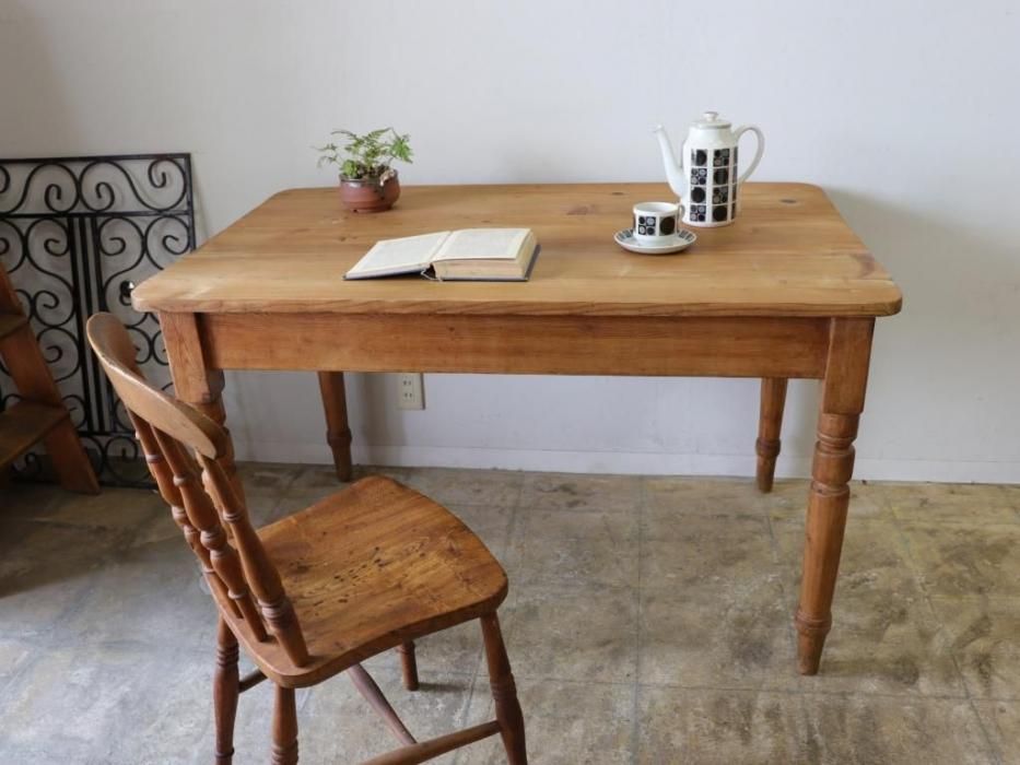 アンティークパイン W124テーブル～【パインフラットアンティーク】