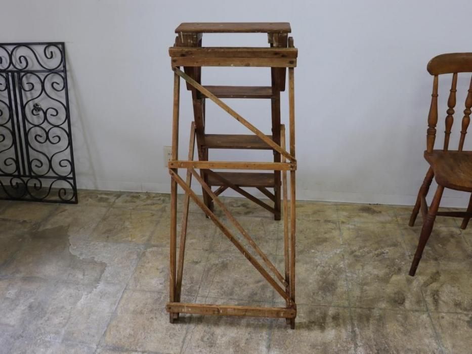 アンティークパイン ステップラダー～【パインフラット