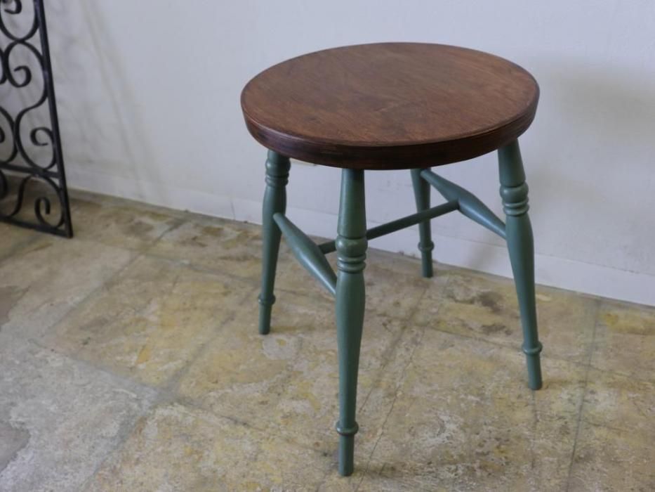 ヴィンテージ　ペイント　スツール ビンテージ ペイントスツール～【パインフラットアンティーク】