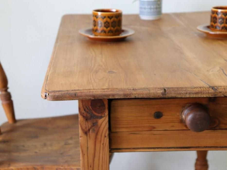 アンティークパイン W90テーブル～【パインフラットアンティーク】