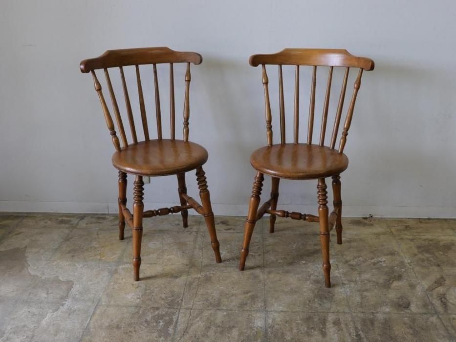 丸座面のアンティークチェア～【パインフラットアンティーク】