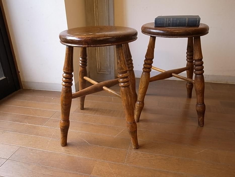 アンティーク スツール - 【パインフラット アンティーク