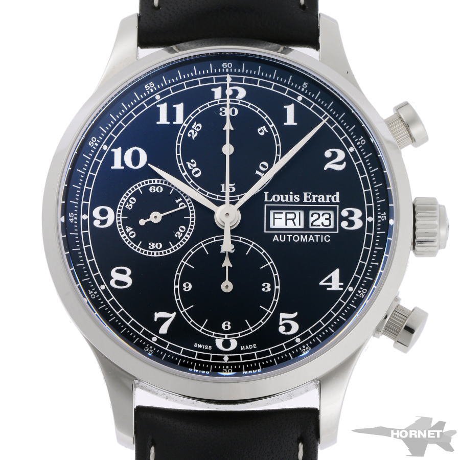 ルイエラール Louis Erard 腕時計
 クロノグラフ 3針 デイデイト 自動巻き ネイビー