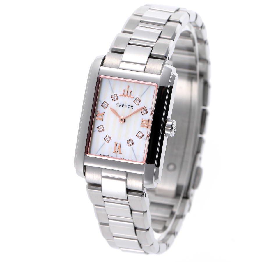 SEIKO セイコー クレドール レクタンギュラー ダイヤ クォーツ GSTE859 / 1E70-0CV0 SS レディース 時計 2210255  - ブランド腕時計