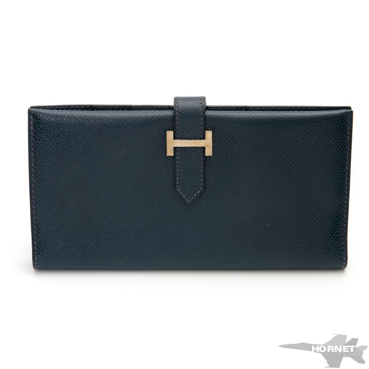 HERMES エルメス ベアン クラシック シルバー金具 二つ折り長財布 ...