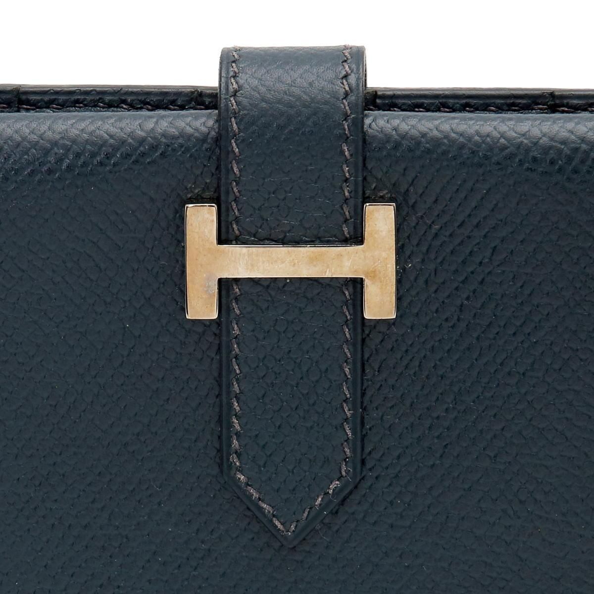 HERMES エルメス ベアン クラシック シルバー金具 二つ折り長財布 ...