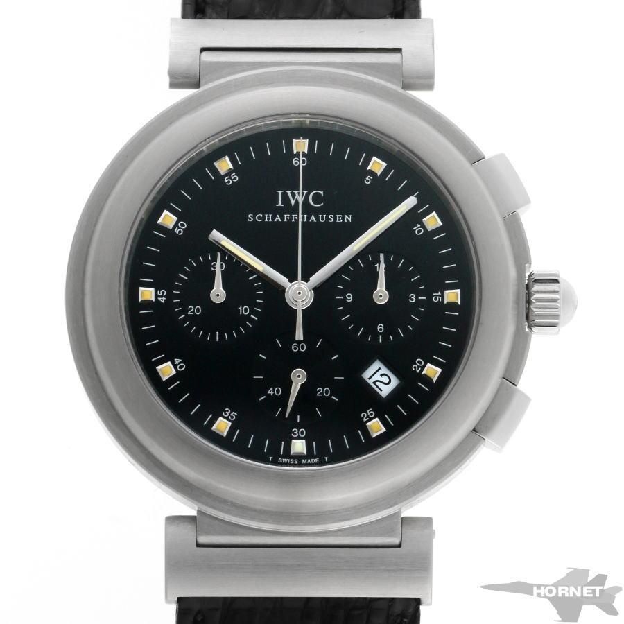 電池交換済 IWC インターナショナルウォッチカンパニー ダヴィンチ SL IW372805 クロノグラフ デイト 黒 ブラック SS ステンレス メンズ クォーツ【6ヶ月保証】【腕時計】