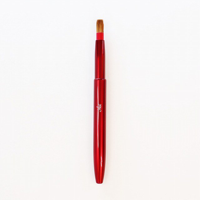 スライド式携帯リップブラシ平型赤|熊野化粧筆通販お化粧筆の館