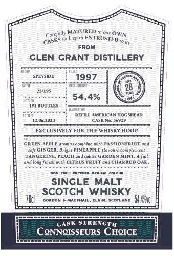 Glen Grant 1997 - THE WHISKY HOOP(ザ・ウイスキー・フープ) Glen Grant 1997 - THE WHISKY HOOP(ザ・ウイスキー・フープ)