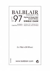 Balblair 1997 #1111 59.8%