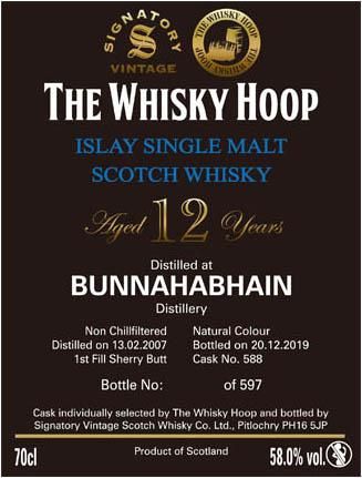 Bunnahabhain 2007 #588 - THE WHISKY HOOP（ザ・ウイスキー