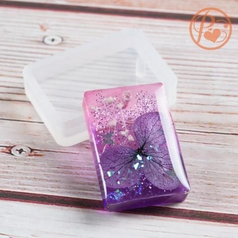 シリコンモールド 【長方形】 通し穴つき レジン 型 ソフト